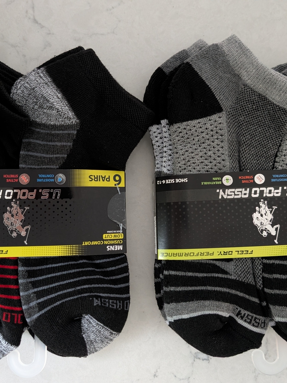 U.S. Polo Assn. Men's Low-Cut Athletic Socks - Black & Gray (12 Pr) Of Sz 6-12